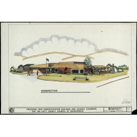 Proposed new administration building and council chamber for Hutt County Council at Wainuiomata