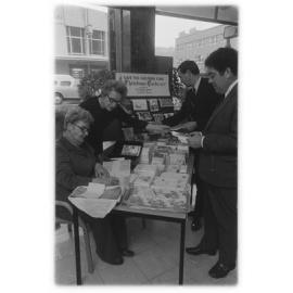 Bank-based Christmas card stall