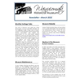 Newsletter (Wainuiomata Historical Museum) March 2022