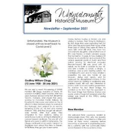 Newsletter (Wainuiomata Historical Museum) September 2021