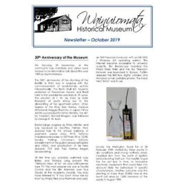 Newsletter (Wainuiomata Historical Museum) October 2019