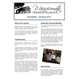 Newsletter (Wainuiomata Historical Museum) October 2015