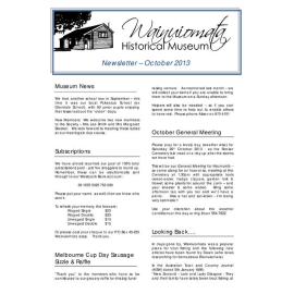 Newsletter (Wainuiomata Historical Museum) October 2013