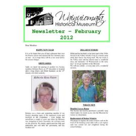 Newsletter (Wainuiomata Historical Museum) February 2012