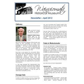 Newsletter (Wainuiomata Historical Museum) April 2012