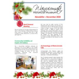 Newsletter (Wainuiomata Historical Museum) November 2020