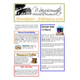 Newsletter (Wainuiomata Historical Museum) February 2010