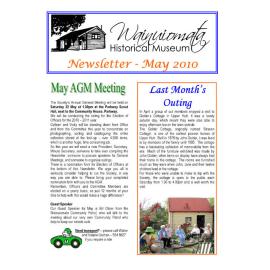 Newsletter (Wainuiomata Historical Museum) May 2010