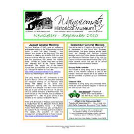 Newsletter (Wainuiomata Historical Museum) September 2010