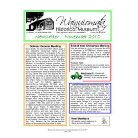 Newsletter (Wainuiomata Historical Museum) November 2010