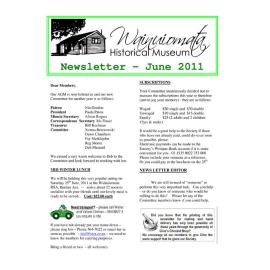 Newsletter (Wainuiomata Historical Museum) June 2011
