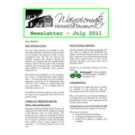 Newsletter (Wainuiomata Historical Museum) July 2011
