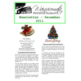 Newsletter (Wainuiomata Historical Museum) December 2011