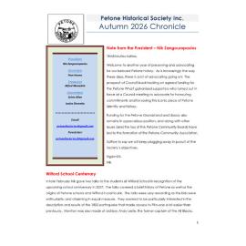 Chronicle (Petone Historical Society) Autumn 2026