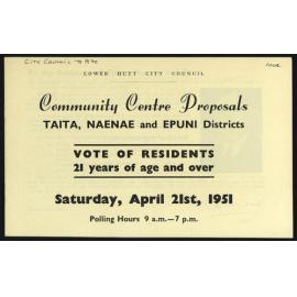 Community Centre Proposals : Taita, Naenae and Epuni Districts