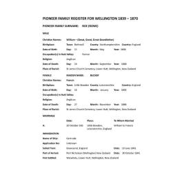 Pioneer family register: Roe (Rowe)