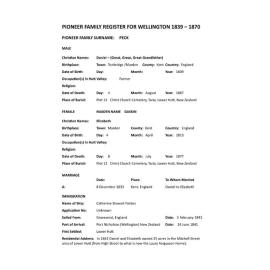 Pioneer family register:  Peck