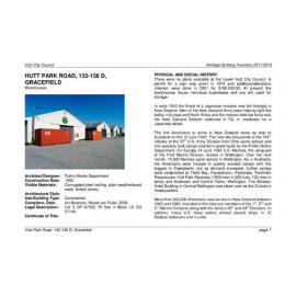 Heritage Building Inventory : Hutt Park Road
