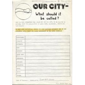 Our City : What Should it be Called