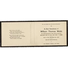 In Fond Remembrance of William Thomas Webb
