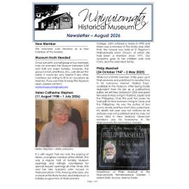 Newsletter (Wainuiomata Historical Museum) August 2026