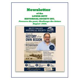 Newsletter of the Lower Hutt Historical Society (August 2026)