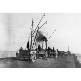 Drays on wharf