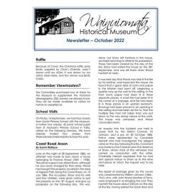 Newsletter (Wainuiomata Historical Museum) October 2022