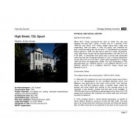 Heritage Building Inventory : 722 High Street