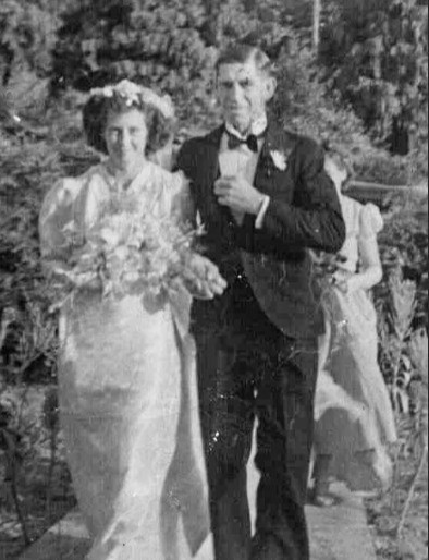 Photo is of Rae Cowie at the wedding of his daughter Joan. Courtesy of Ancestry.com family tree.